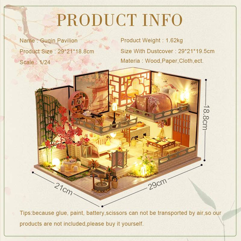 BRIVLOX 1: 24 DIY Dollhouse Kit (Guqin Pavilion) - BRIVLOX | Where Innovation Meets Style!