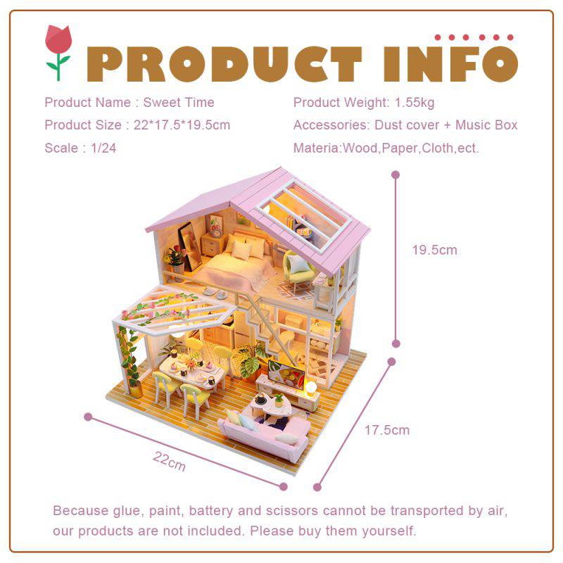 BRIVLOX⢠1: 24 DIY Dollhouse Kit (Sweet Time) - BRIVLOX | Where Innovation Meets Style!