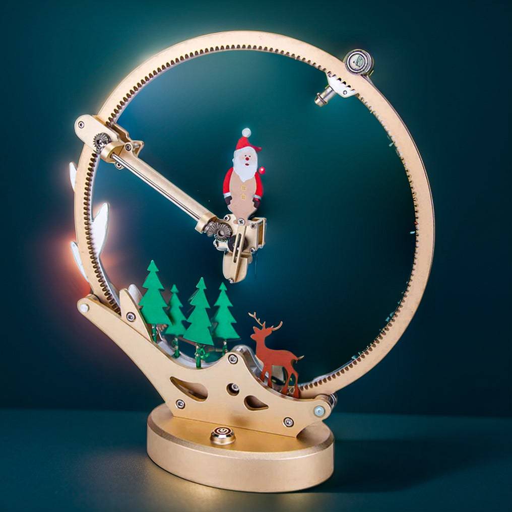Enchanting 3D Metal Puzzle Kit: Swinging Santa Claus Assembly with 100+ Intricate Pieces! - OPICRAFT