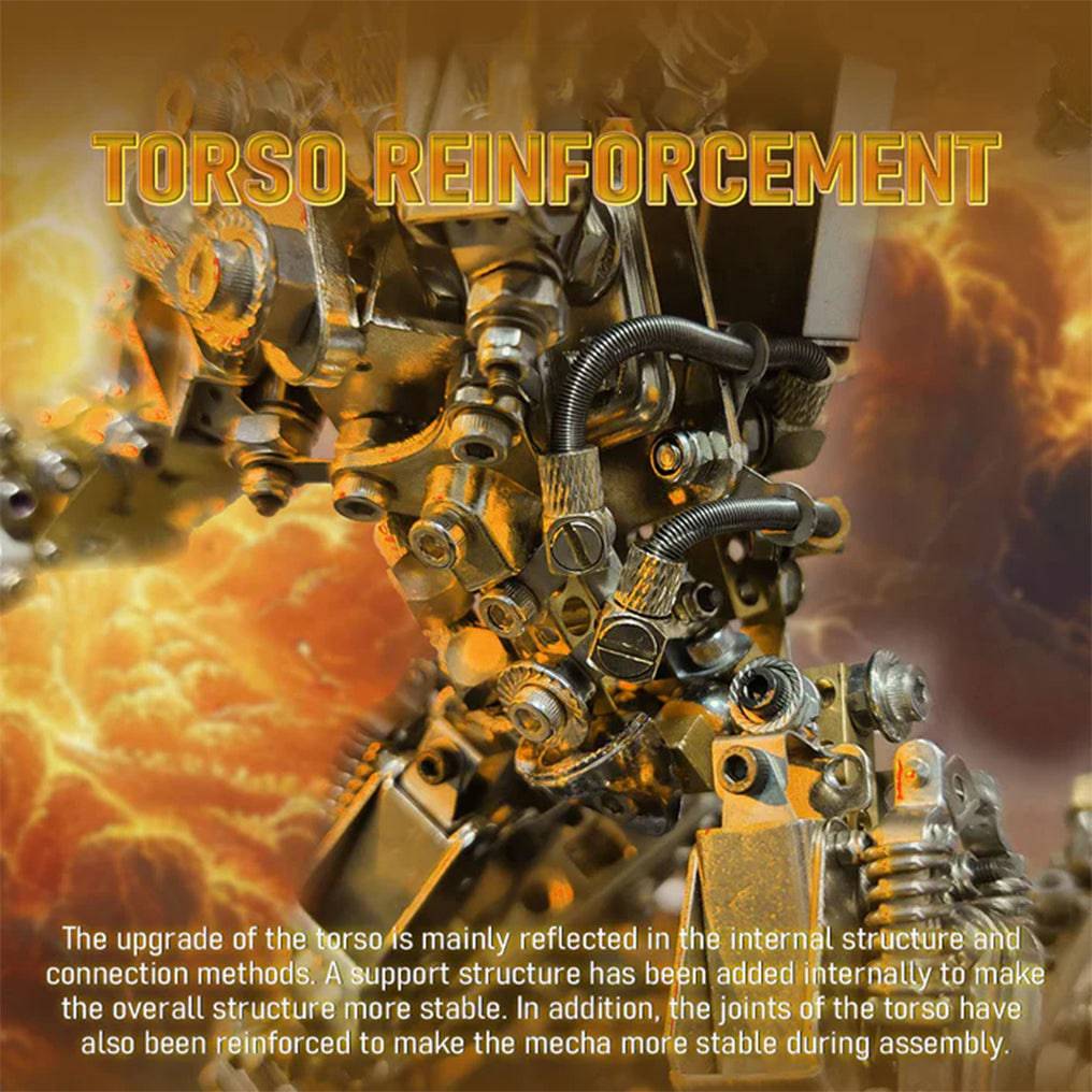 Intricate DIY 3D Steampunk Protoss Mecha Metal Model Kit with LED Lights - Over 1020 Pieces! - OPICRAFT