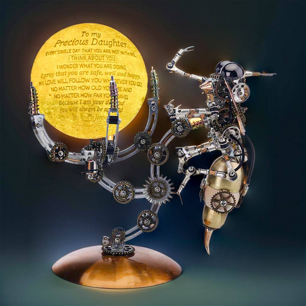 Ingenious 3D Metal Wasp Puzzle Kit with Remote-Controlled Lamp - 627 Intricate Pieces - OPICRAFT