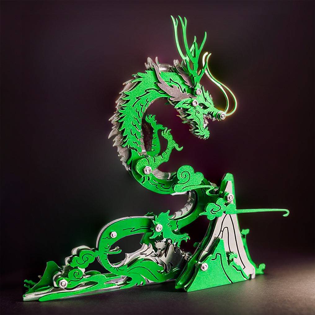 Enchanting 3D Metal Dragon Puzzle: Build Your Own Mythical Mountain Guardian Model Kit - OPICRAFT