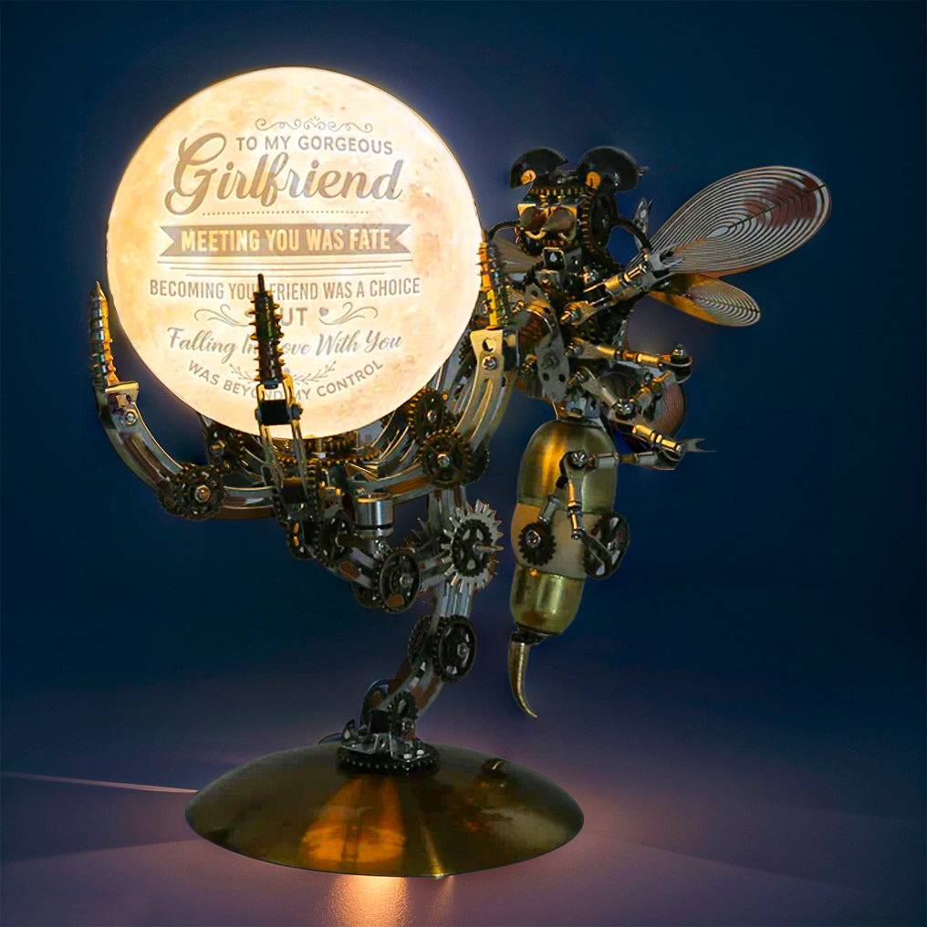 Ingenious 3D Metal Wasp Puzzle Kit with Remote-Controlled Lamp - 627 Intricate Pieces - OPICRAFT