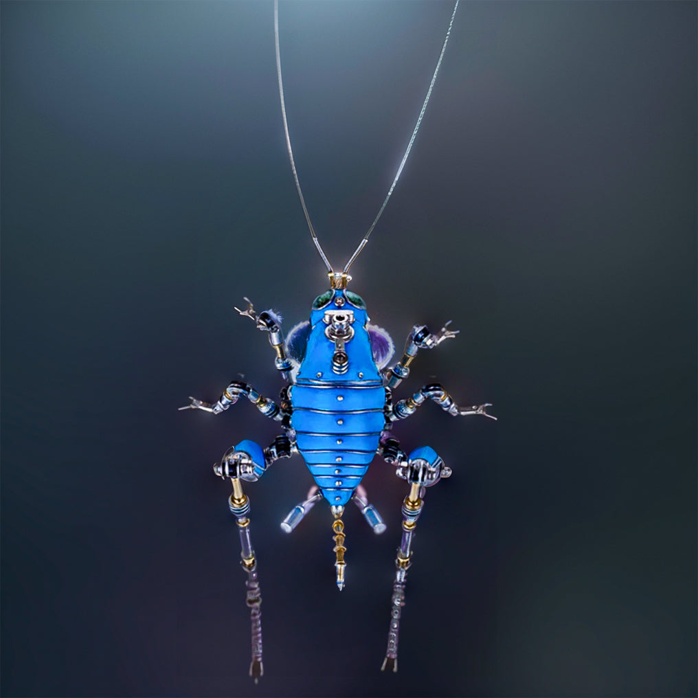 Intricate 3D Metal Steampunk Blue Cricket Mechanical Puzzle Kit – Craft Your Own Masterpiece! - OPICRAFT