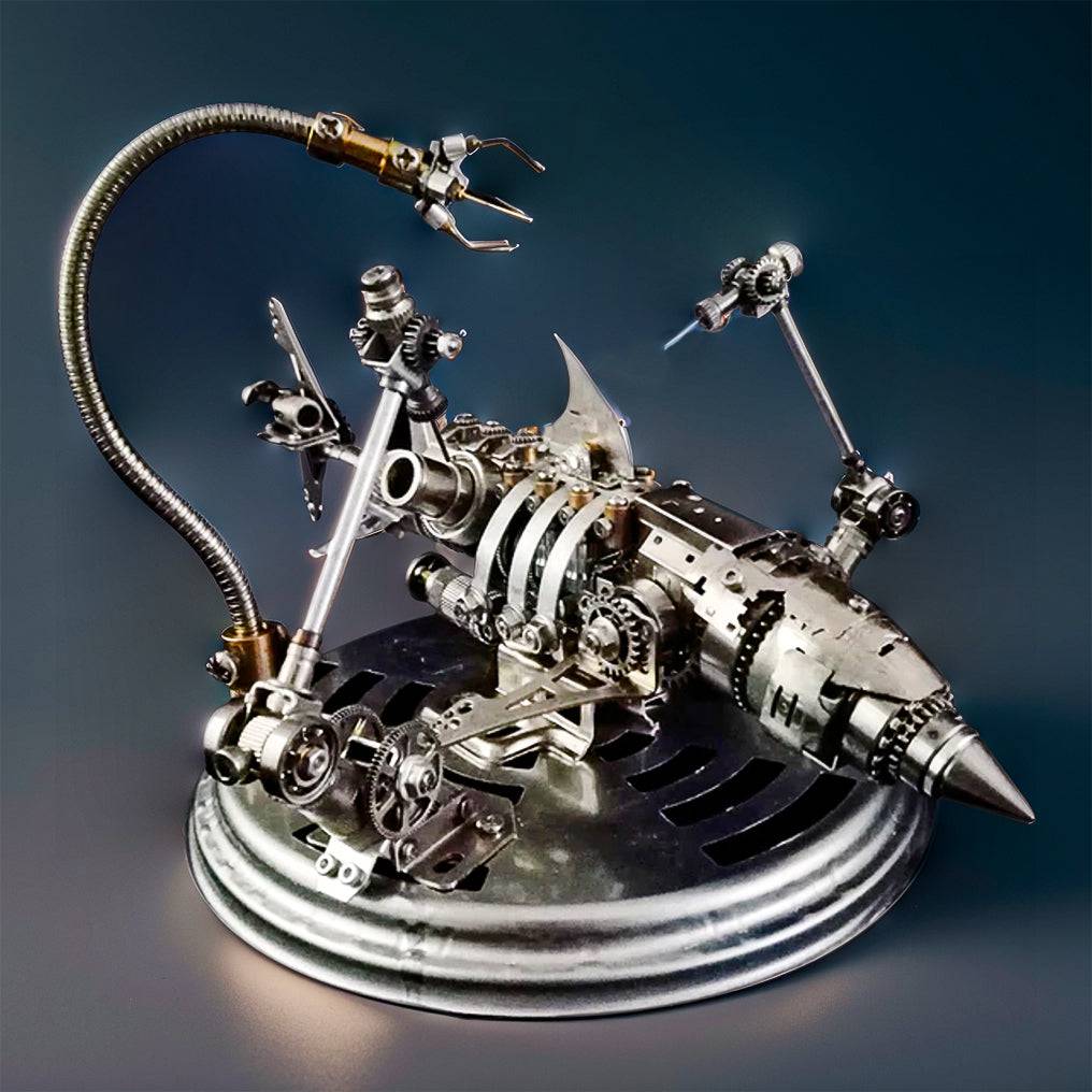 Build Your Own 3D Metal Mechanical Shark Puzzle - 209PCS Assembly Kit! - OPICRAFT