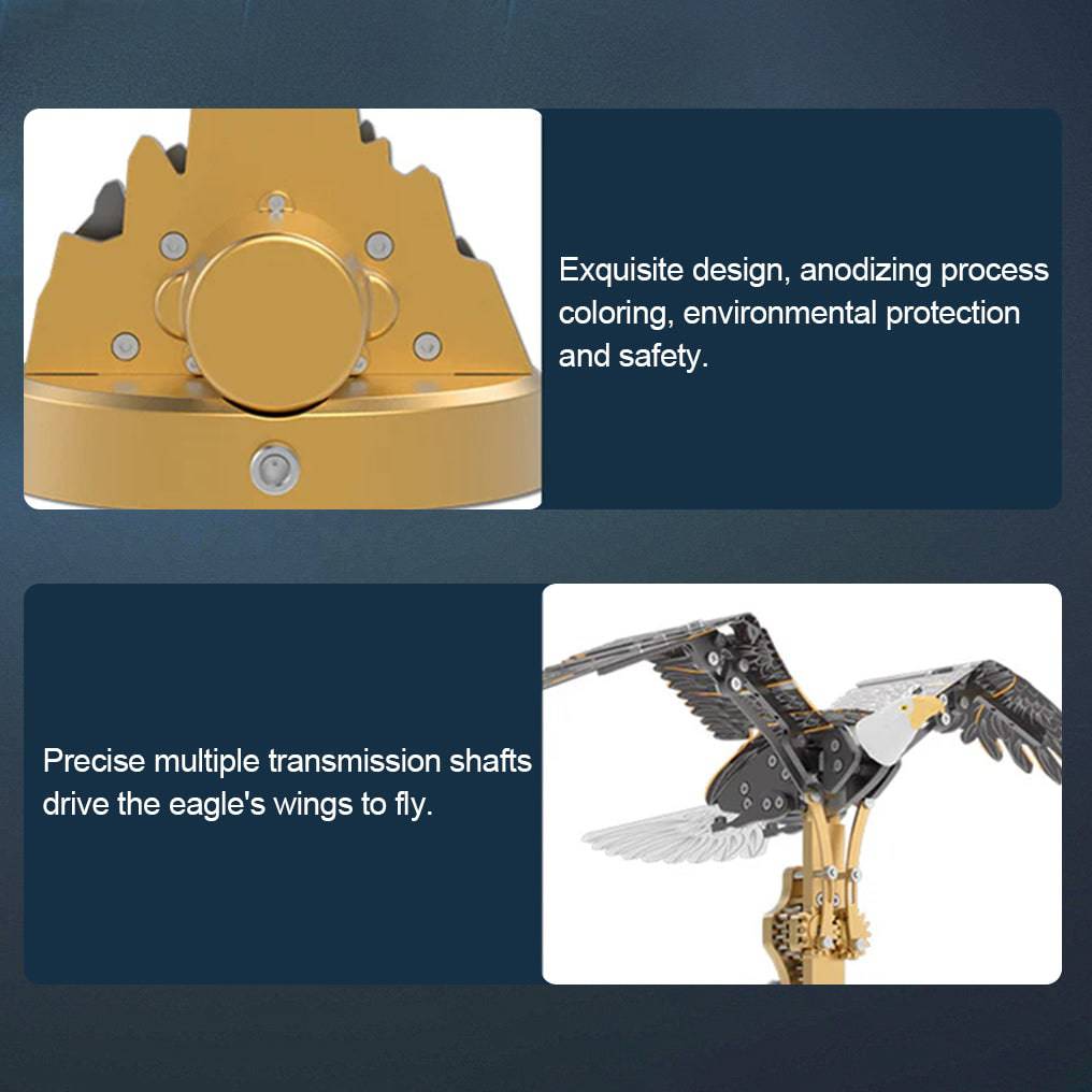 Captivating DIY 3D Bald Eagle Model Kit - Create a Soaring Haliaeetus Leucocephalus with Flapping Wings! - OPICRAFT