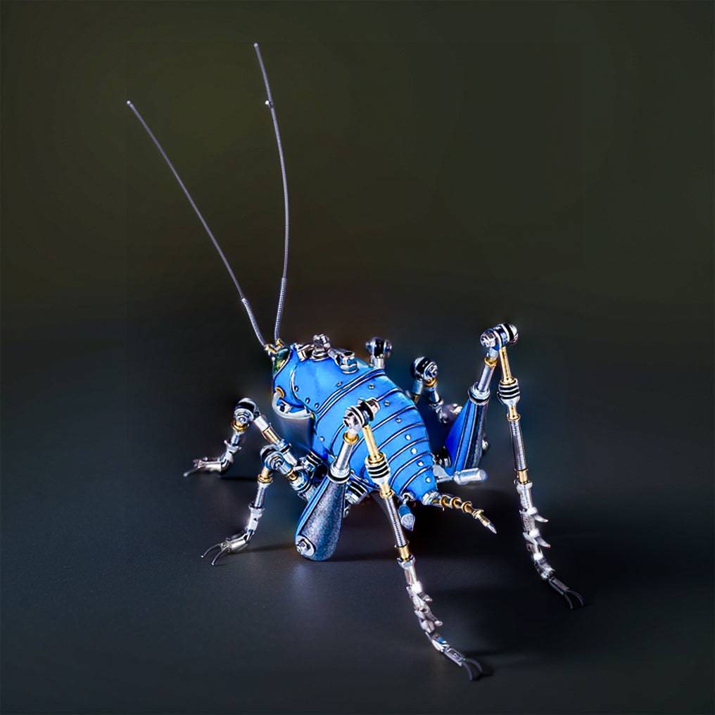 Intricate 3D Metal Steampunk Blue Cricket Mechanical Puzzle Kit – Craft Your Own Masterpiece! - OPICRAFT