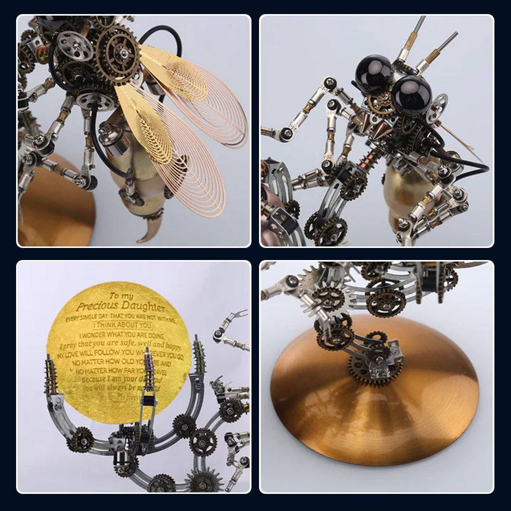 Ingenious 3D Metal Wasp Puzzle Kit with Remote-Controlled Lamp - 627 Intricate Pieces - OPICRAFT