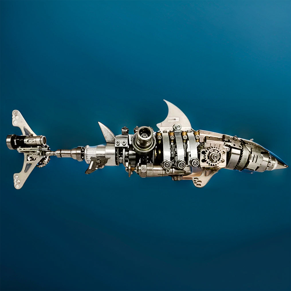 Build Your Own 3D Metal Mechanical Shark Puzzle - 209PCS Assembly Kit! - OPICRAFT