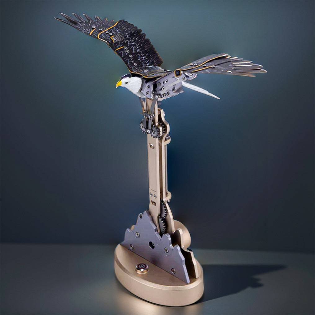 Captivating DIY 3D Bald Eagle Model Kit - Create a Soaring Haliaeetus Leucocephalus with Flapping Wings! - OPICRAFT