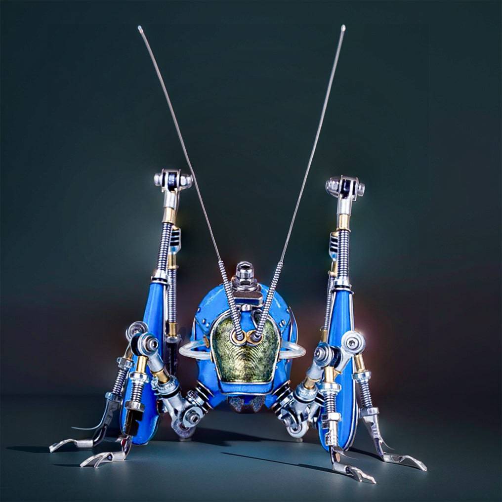 Intricate 3D Metal Steampunk Blue Cricket Mechanical Puzzle Kit – Craft Your Own Masterpiece! - OPICRAFT