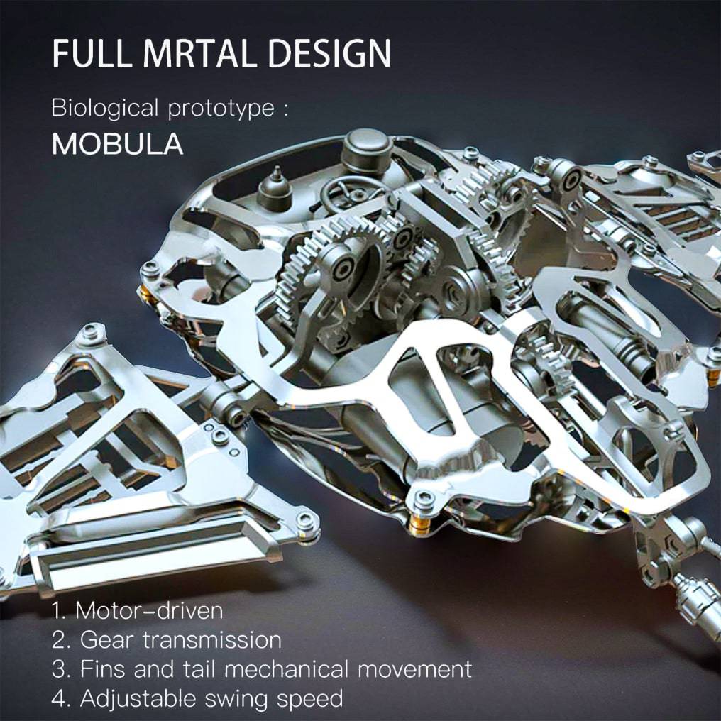 Illuminate Your Imagination: 3D Metal Mechanical Manta Ray Model Kit - Over 200 Pieces for a Stunning Assembly Experience! - OPICRAFT
