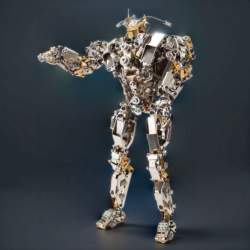 Intricate DIY 3D Steampunk Protoss Mecha Metal Model Kit with LED Lights - Over 1020 Pieces! - OPICRAFT