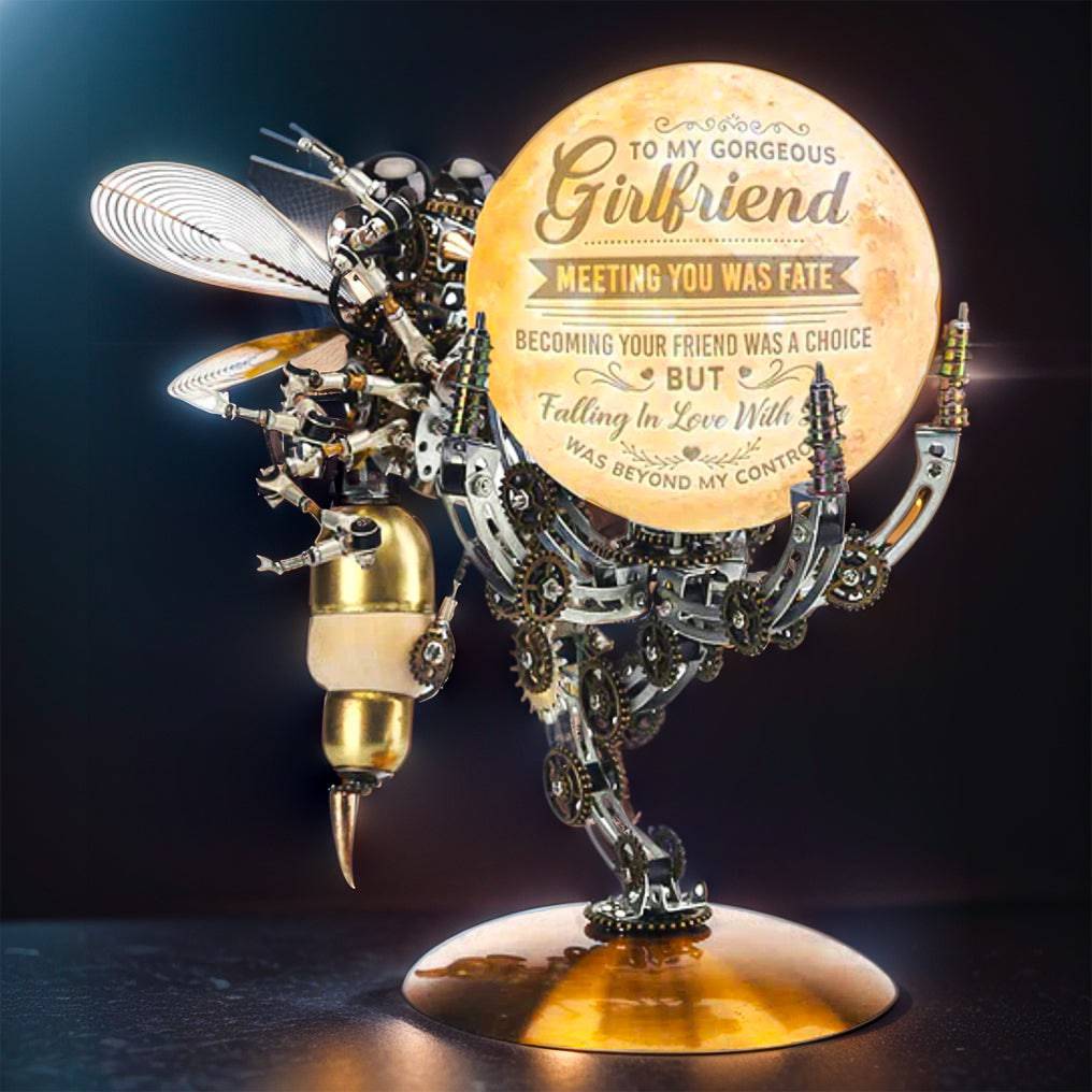 Ingenious 3D Metal Wasp Puzzle Kit with Remote-Controlled Lamp - 627 Intricate Pieces - OPICRAFT