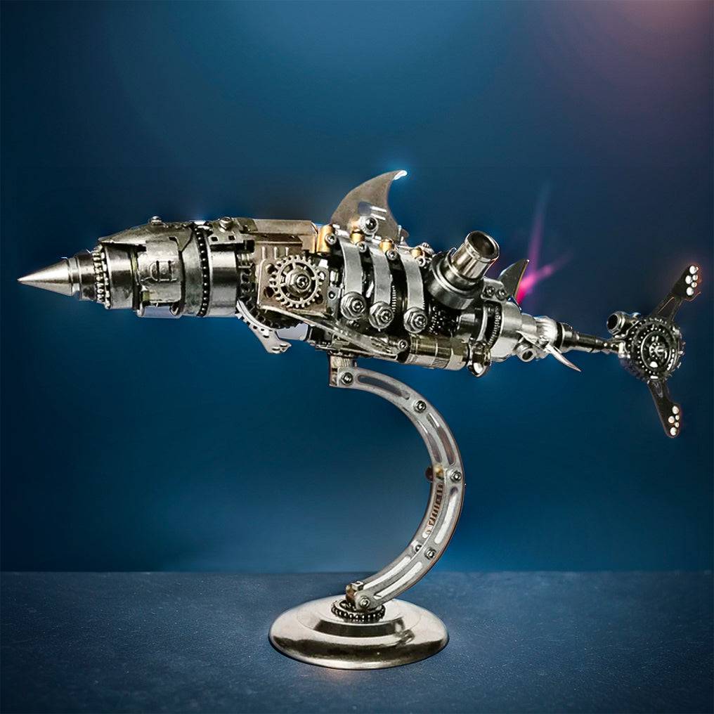 Build Your Own 3D Metal Mechanical Shark Puzzle - 209PCS Assembly Kit! - OPICRAFT