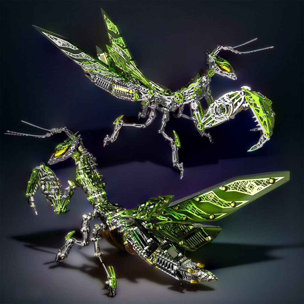 Incredible DIY 3D Metal Mechanical Mantis Model Kit - Over 1000 Pieces of Fun and Creativity! - OPICRAFT