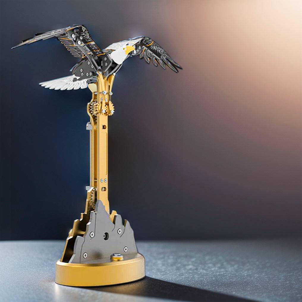 Captivating DIY 3D Bald Eagle Model Kit - Create a Soaring Haliaeetus Leucocephalus with Flapping Wings! - OPICRAFT