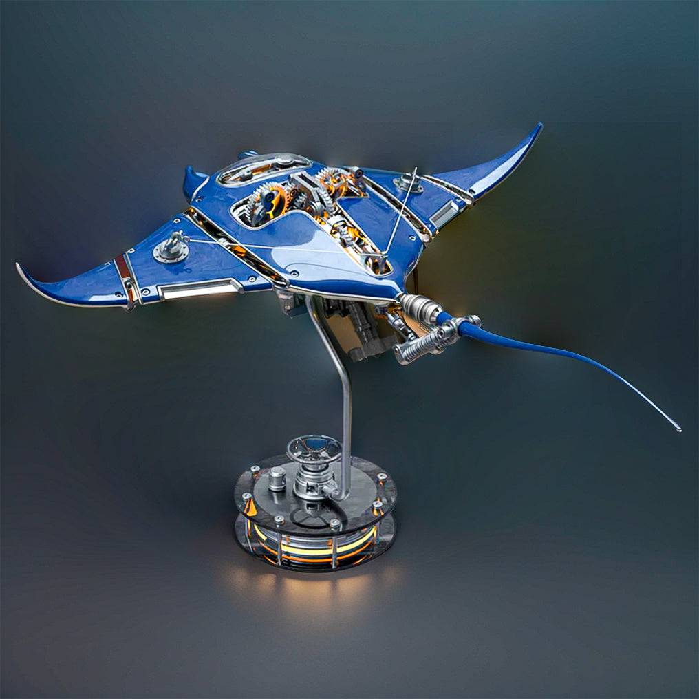 Illuminate Your Imagination: 3D Metal Mechanical Manta Ray Model Kit - Over 200 Pieces for a Stunning Assembly Experience! - OPICRAFT
