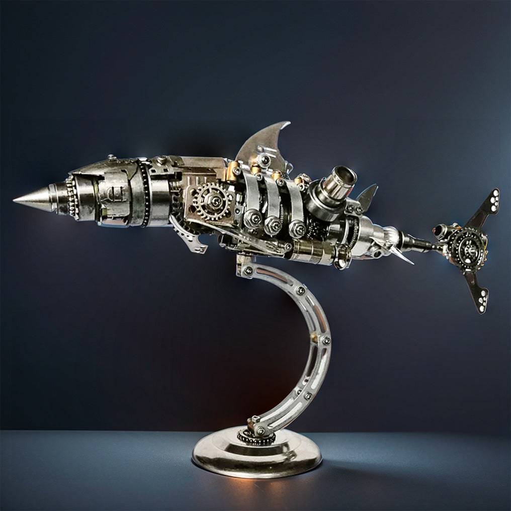 Build Your Own 3D Metal Mechanical Shark Puzzle - 209PCS Assembly Kit! - OPICRAFT