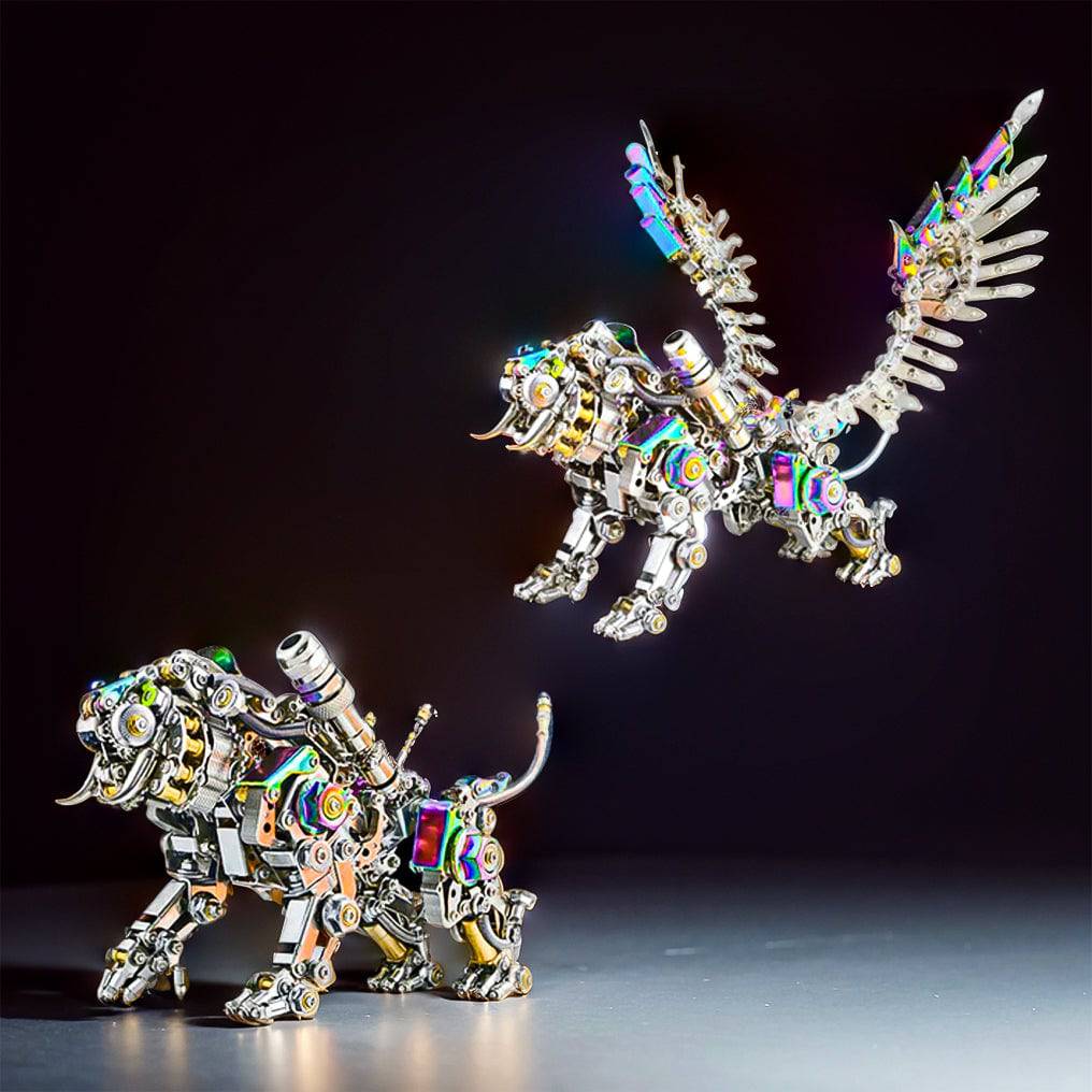 Build Your Own 3D Metal Bengal Tiger and Smilodon with Wings Puzzle – 700+ Piece Model Kit Adventure! - OPICRAFT