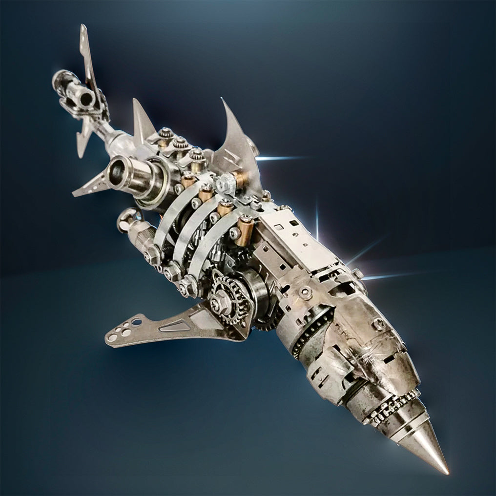 Build Your Own 3D Metal Mechanical Shark Puzzle - 209PCS Assembly Kit! - OPICRAFT