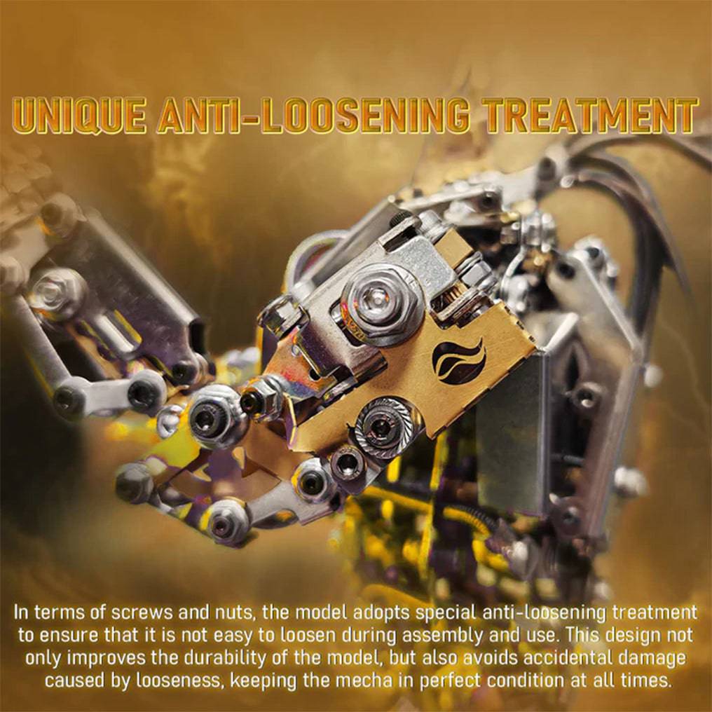 Intricate DIY 3D Steampunk Protoss Mecha Metal Model Kit with LED Lights - Over 1020 Pieces! - OPICRAFT
