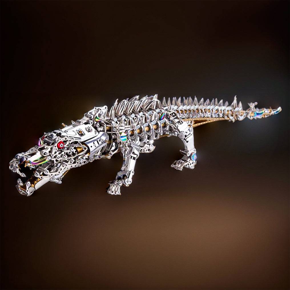 Engaging 3D Metal Mechanical Crocodile Puzzle Model Kit – Over 1500 Intricate Pieces for Fun Assembly! - OPICRAFT