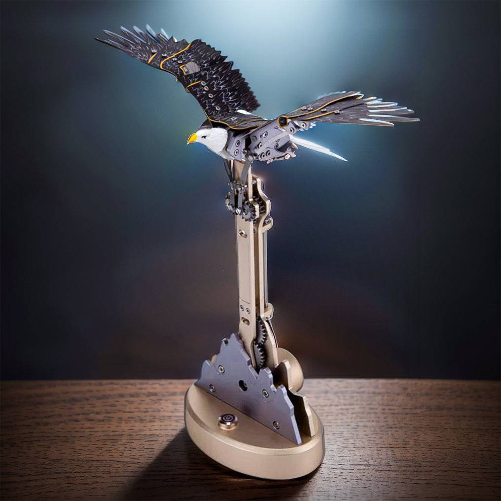 Captivating DIY 3D Bald Eagle Model Kit - Create a Soaring Haliaeetus Leucocephalus with Flapping Wings! - OPICRAFT