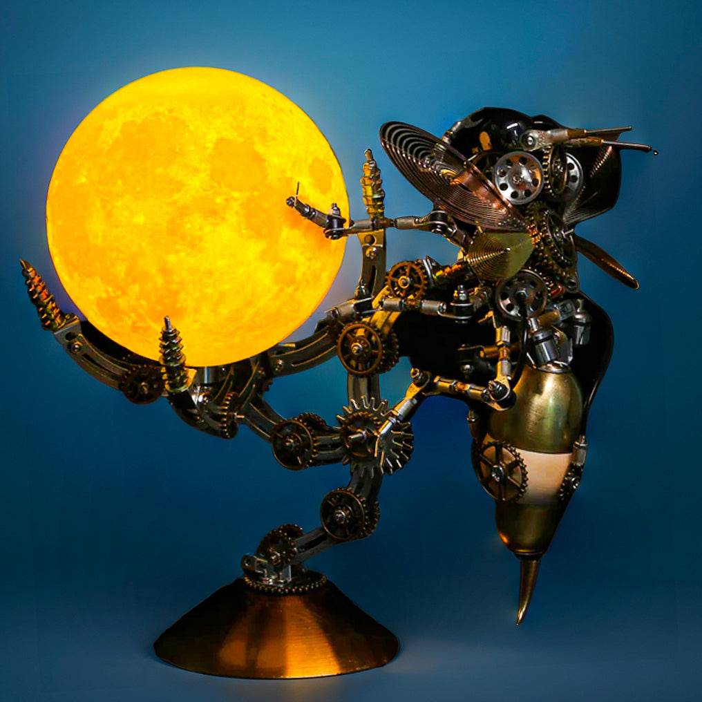 Ingenious 3D Metal Wasp Puzzle Kit with Remote-Controlled Lamp - 627 Intricate Pieces - OPICRAFT