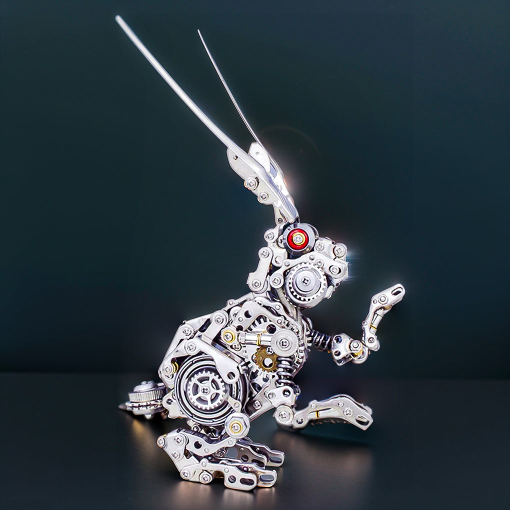 Intriguing DIY 3D Metal Punk Mechanical Rabbit Puzzle Assembly Kit - 500 Pieces of Fun! - OPICRAFT