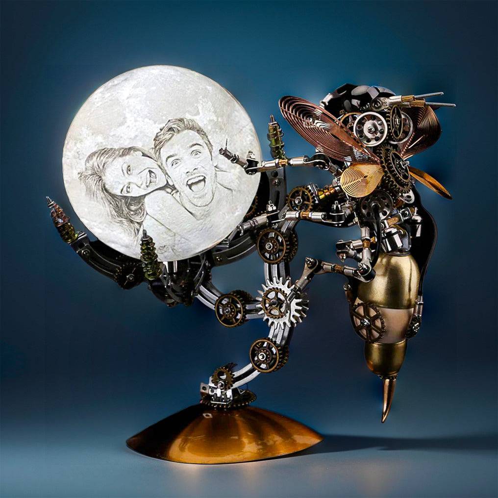 Ingenious 3D Metal Wasp Puzzle Kit with Remote-Controlled Lamp - 627 Intricate Pieces - OPICRAFT