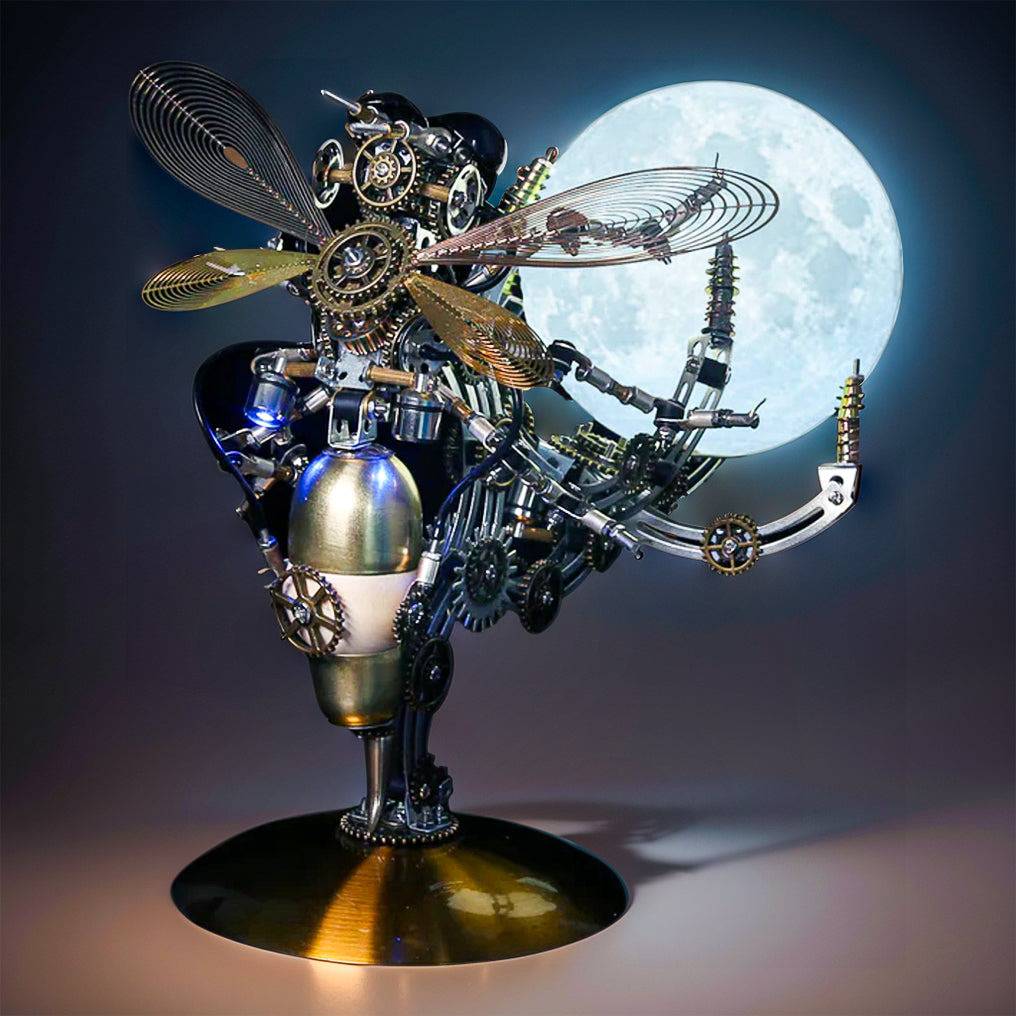 Ingenious 3D Metal Wasp Puzzle Kit with Remote-Controlled Lamp - 627 Intricate Pieces - OPICRAFT