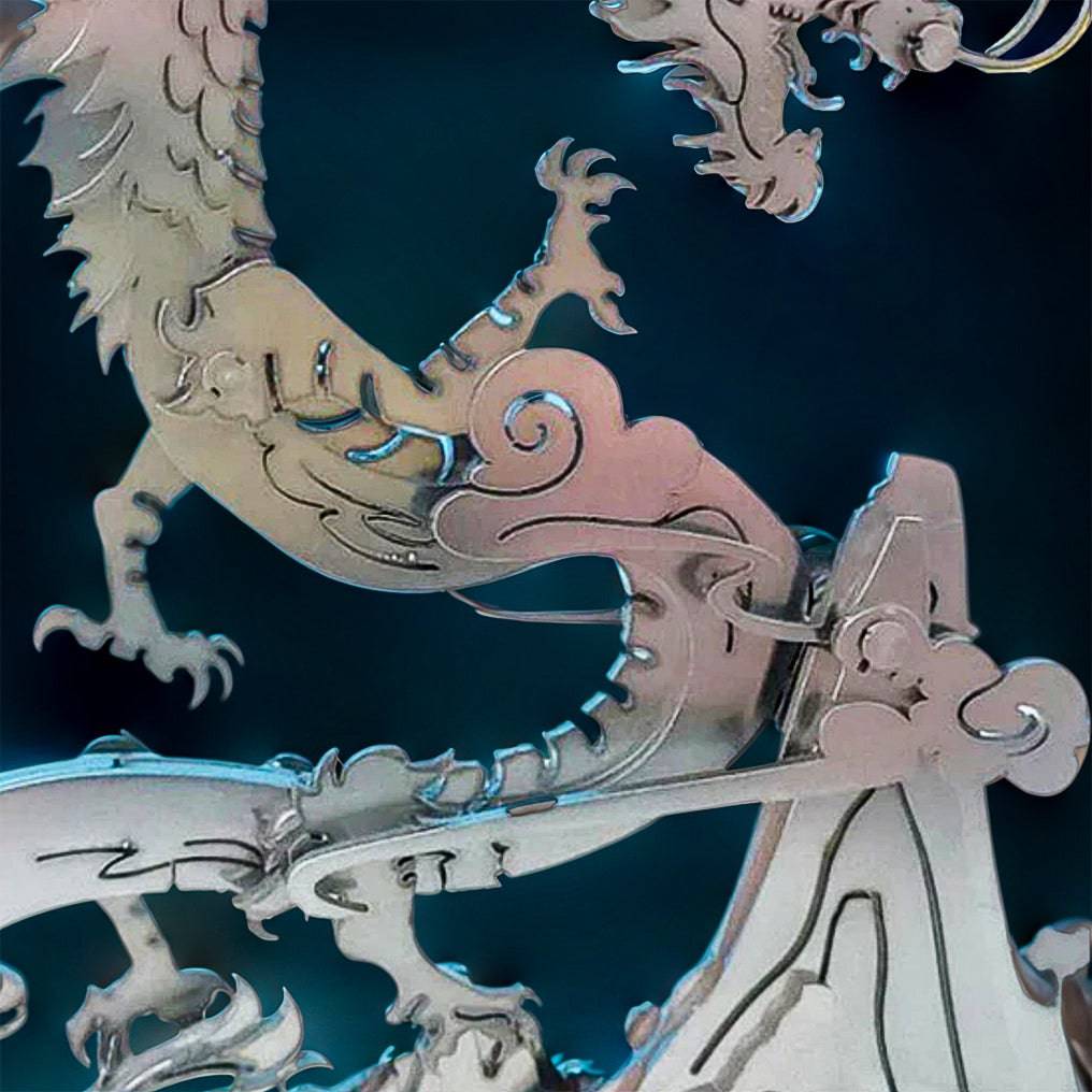 Enchanting 3D Metal Dragon Puzzle: Build Your Own Mythical Mountain Guardian Model Kit - OPICRAFT