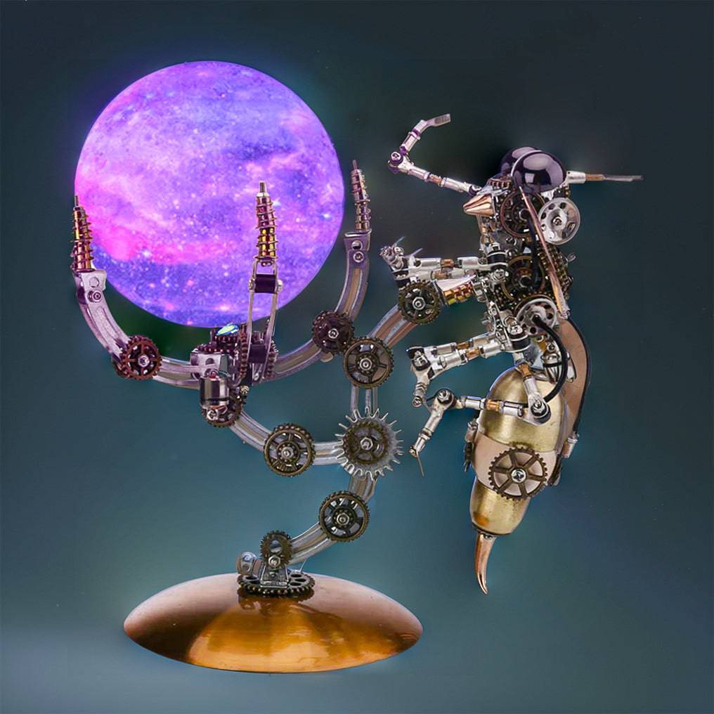 Ingenious 3D Metal Wasp Puzzle Kit with Remote-Controlled Lamp - 627 Intricate Pieces - OPICRAFT
