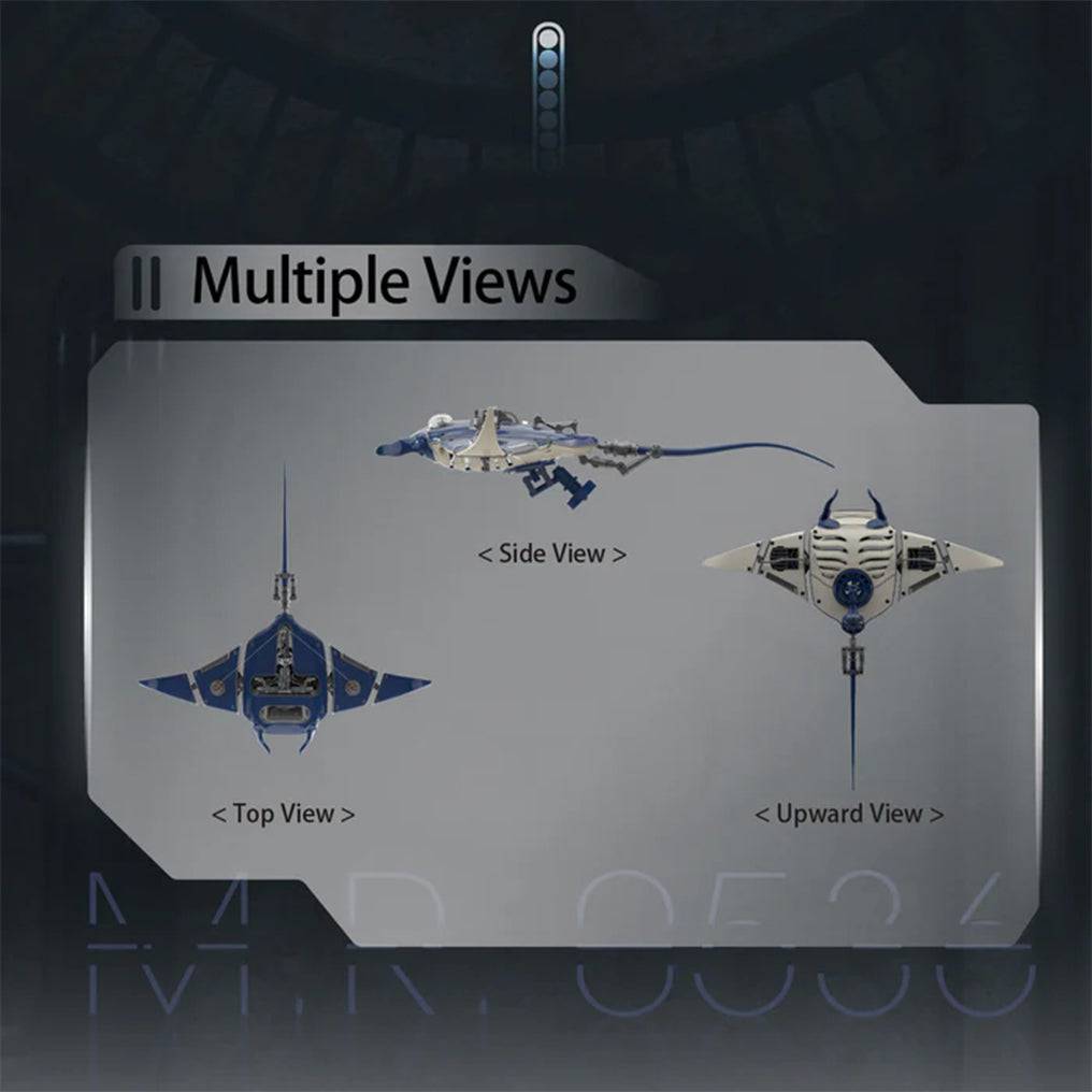 Illuminate Your Imagination: 3D Metal Mechanical Manta Ray Model Kit - Over 200 Pieces for a Stunning Assembly Experience! - OPICRAFT
