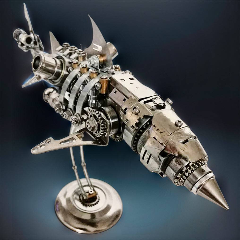 Build Your Own 3D Metal Mechanical Shark Puzzle - 209PCS Assembly Kit! - OPICRAFT
