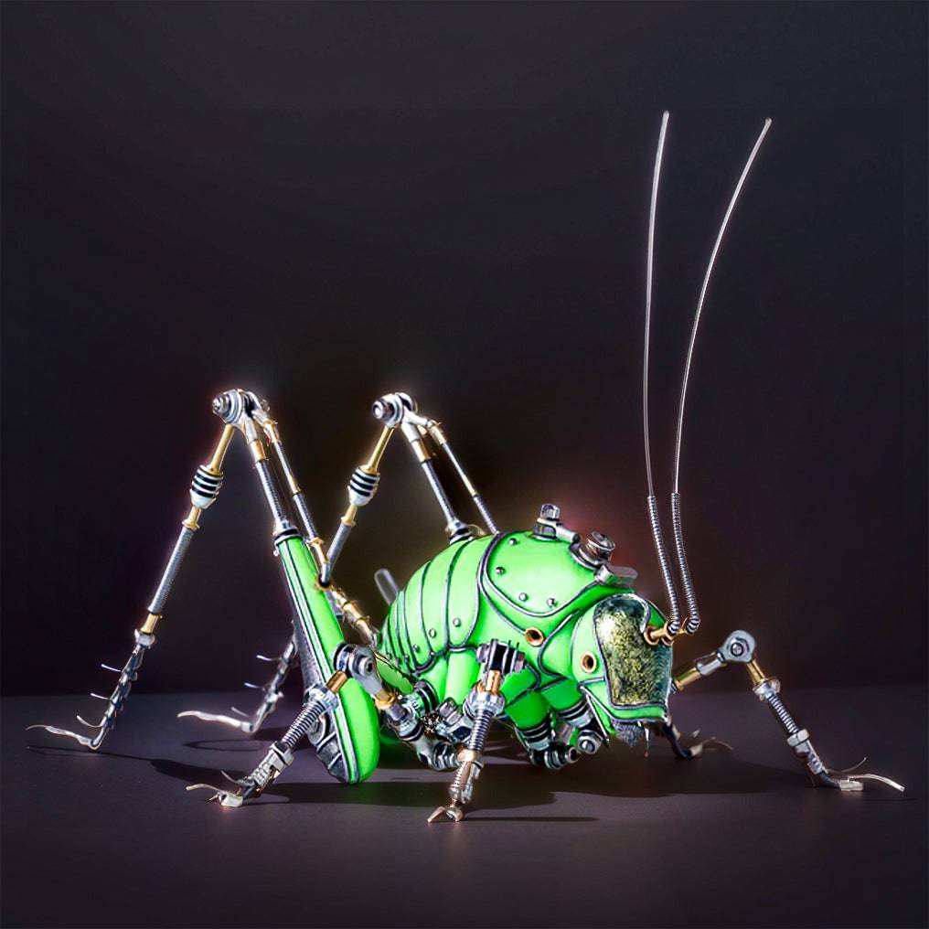 Intricate 3D Metal Steampunk Blue Cricket Mechanical Puzzle Kit – Craft Your Own Masterpiece! - OPICRAFT