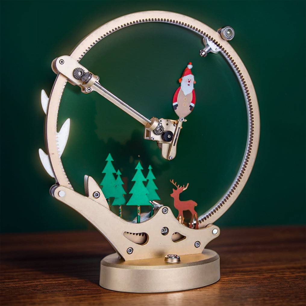Enchanting 3D Metal Puzzle Kit: Swinging Santa Claus Assembly with 100+ Intricate Pieces! - OPICRAFT