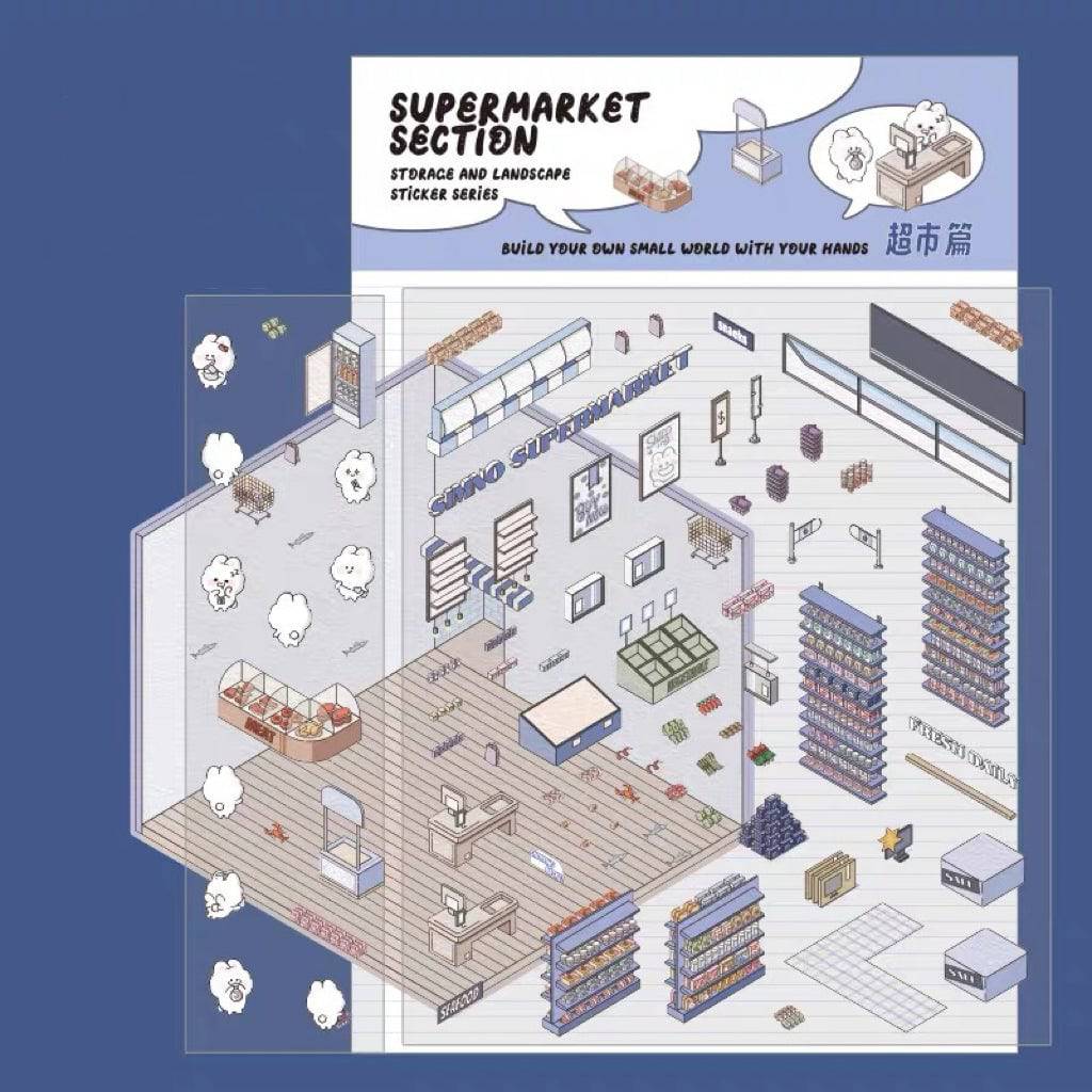 Stickers Scene, Make your Own Warm Home|Music Bar|Hot Spring|Gymnasium - OPICRAFT