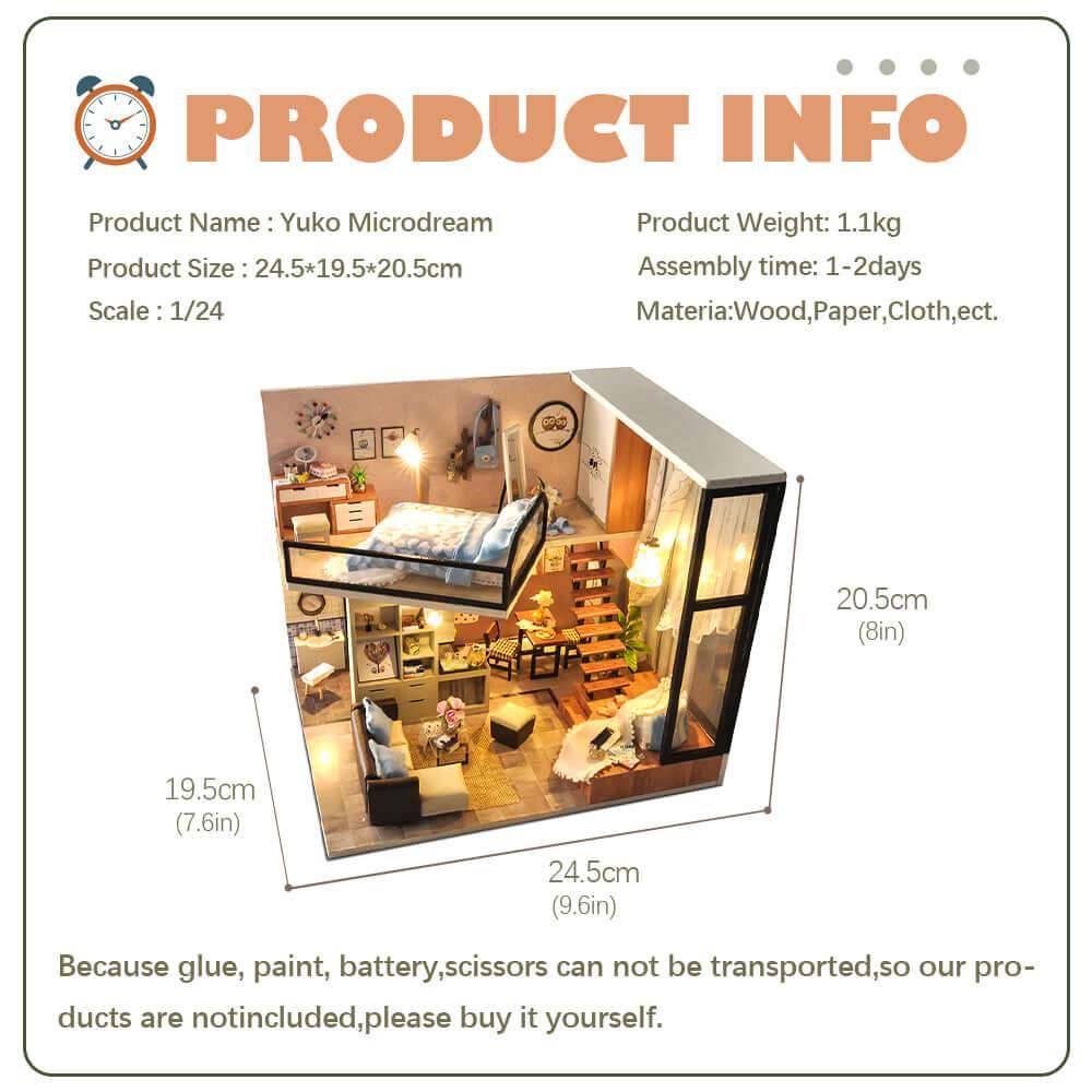 BRIVLOX⢠1:24 DIY Dollhouse Kit ( Yuko Microdream) - BRIVLOX | Where Innovation Meets Style!