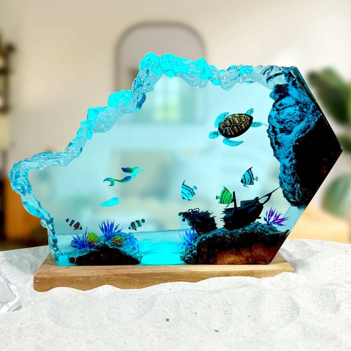 HOT SALE❗❗ Mermaid and Turtle Resin Night Light - OPICRAFT