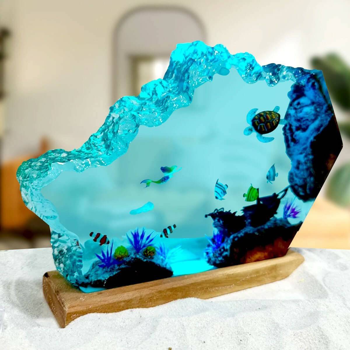 HOT SALE❗❗ Mermaid and Turtle Resin Night Light - OPICRAFT