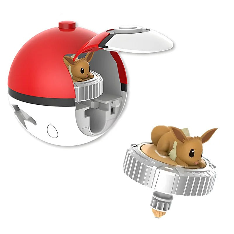 Pokemon Top Ball Battle Gyro Spinning Pikachu Charmander Squirtle Mew Eevee Pocket Monsters Action Figure Toy Set Children Gift