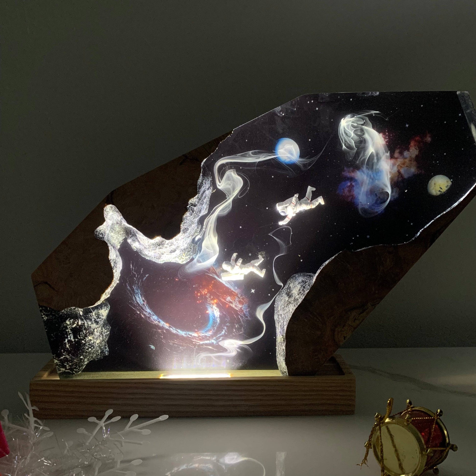 Astronauts Discovering Universe handmade night light, Home Decor Gift for Kid Desk Table Lamp - OPICRAFT 