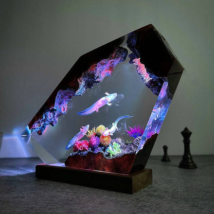 Axolotl or Mexican Salamander Resin Night Light - OPICRAFT 