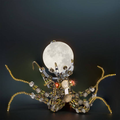 Intricate 3D Steampunk Mechanical Octopus Model Kit – 2400+ Pieces for Creative Builders! - OPICRAFT 