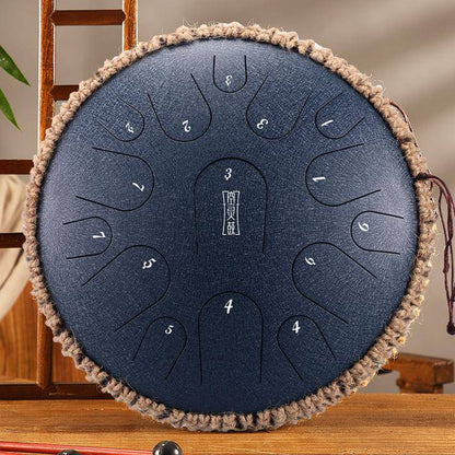 Hluru Steel Tongue Drum 13" 15-Note D Major Navy - BRIVLOX | Where Innovation Meets Style!