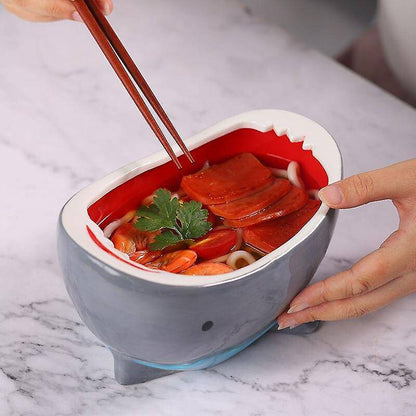 Shark Bowl Single High Capacity Personality Household Decoration Ceramic Bowl Cartoon Fruit Food - BRIVLOX | Where Innovation Meets Style!