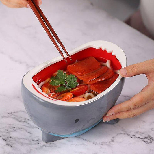 Shark Bowl Single High Capacity Personality Household Decoration Ceramic Bowl Cartoon Fruit Food - BRIVLOX | Where Innovation Meets Style!