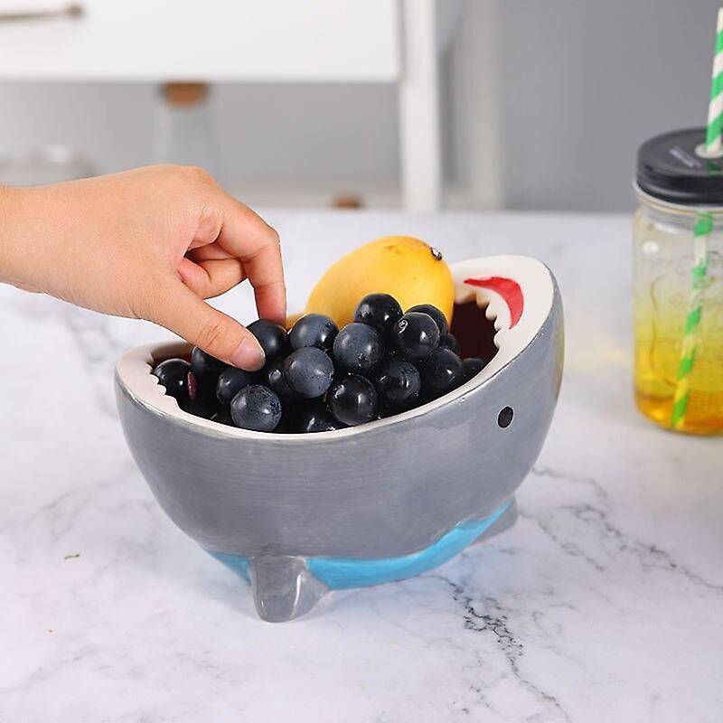 Shark Bowl Single High Capacity Personality Household Decoration Ceramic Bowl Cartoon Fruit Food - BRIVLOX | Where Innovation Meets Style!